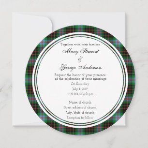 Brodie Hunting Scottish Wedding Round Invitation Kaart