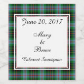 Brodie Hunting Scottish Wedding Wine Label Wijn Etiket (Enkel label)