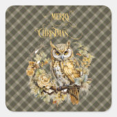 Brodie Hunting Weathered Scottish Tartan Christmas Vierkante Sticker (Voorkant)