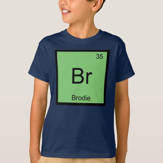 Brodie Name Chemistry Element Periodic Table T-shirt (Voorkant)