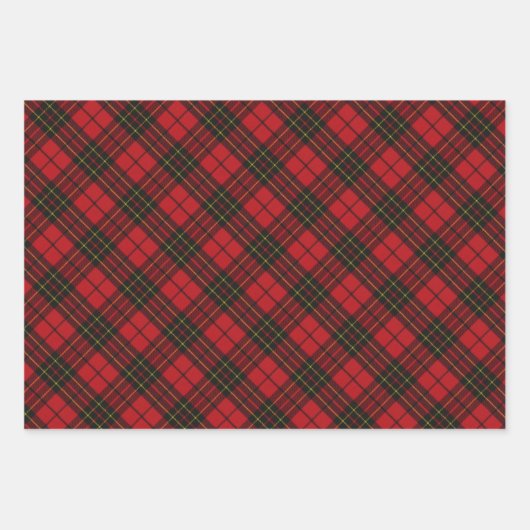 Brodie Red Modern Original Scottish Tartan Inpakpapier Vel (Voorkant 2)