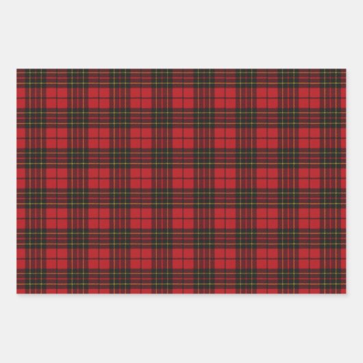 Brodie Red Modern Original Scottish Tartan Inpakpapier Vel (Voorkant)