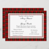 Brodie Red Scottish Wedding Invitation Kaart (Voorkant / Achterkant)