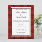 Brodie Red Scottish Wedding Invitation Kaart (Staand voorkant)