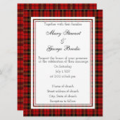 Brodie Red Scottish Wedding Invitation Kaart (Voorkant / Achterkant)