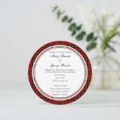 Brodie Red Scottish Wedding Round Uitnodiging (Staand voorkant)