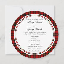 Brodie Red Scottish Wedding Round Uitnodiging