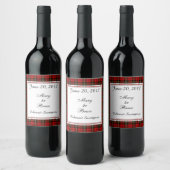 Brodie Red Scottish Wedding Wine Label Wijn Etiket (Flessen)