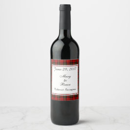 Brodie Red Scottish Wedding Wine Label Wijn Etiket