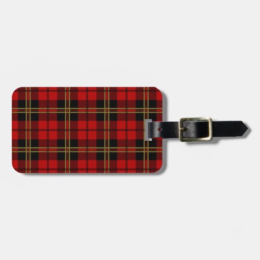 Brodie Red Tartan Patroon Bagagelabel (Voorkant horizontaal)