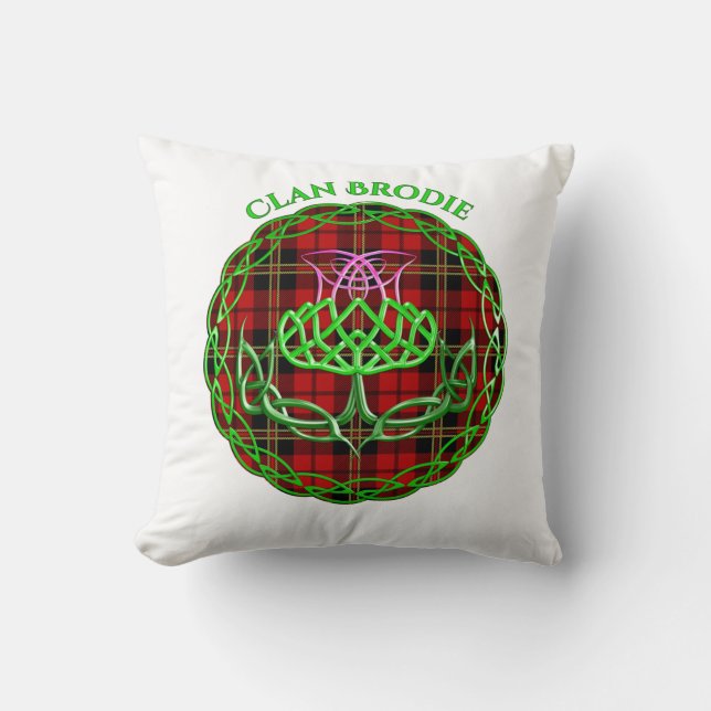 Brodie Scottish Tartan Celtic Thistle Kussen (Voorkant)