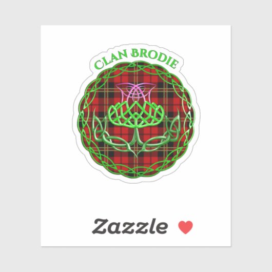 Brodie Scottish Tartan Celtic Thistle Sticker (Vel)