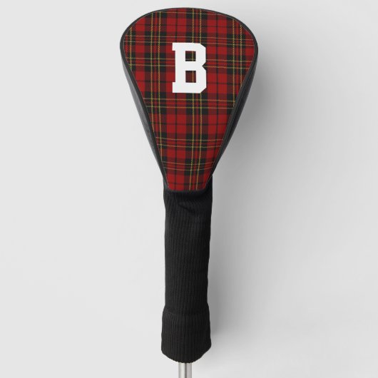 Brodie Tartan Plaid Monogrammed Driver Hoesje Golfheadcover (Voorkant)