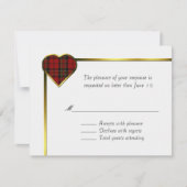 Brodie Tartan Pset Heart Wedding RSVP Kaart (Voorkant)
