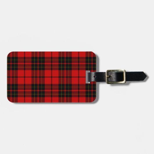 Brodie tartan red black plaid bagagelabel (Voorkant horizontaal)