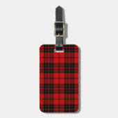 Brodie tartan red black plaid bagagelabel (Voorkant verticaal)