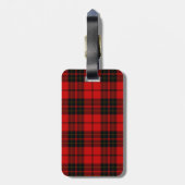 Brodie tartan red black plaid bagagelabel (Achterkant verticaal)