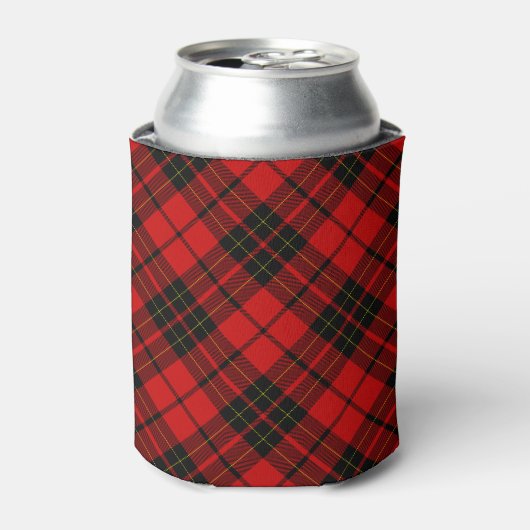 Brodie tartan red black plaid blikjeskoeler (Blikje Voorkant)