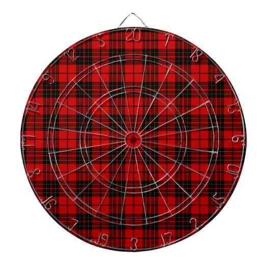 Brodie tartan red black plaid dartbord (Voorkant)