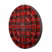 Brodie tartan red black plaid dartbord (Voorkant Rechts)