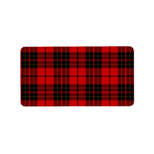 Brodie tartan red black plaid etiket (Voorkant)