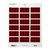 Brodie tartan red black plaid etiket (Full Sheet)