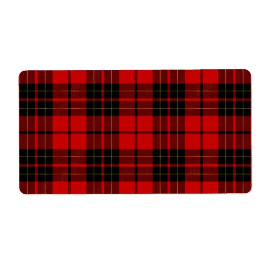 Brodie tartan red black plaid etiket (Voorkant)