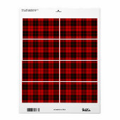 Brodie tartan red black plaid etiket (Full Sheet)