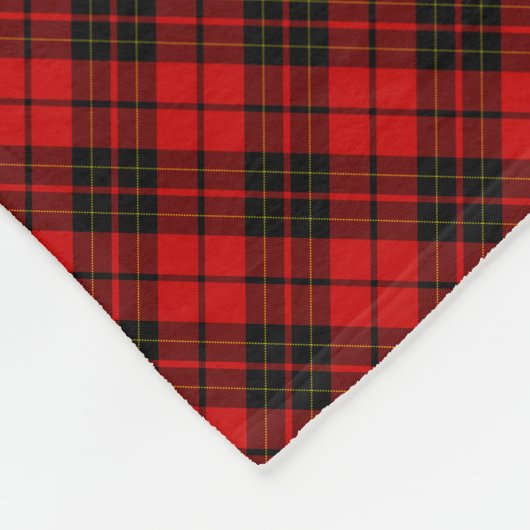 Brodie tartan red black plaid fleece deken (Hoek)