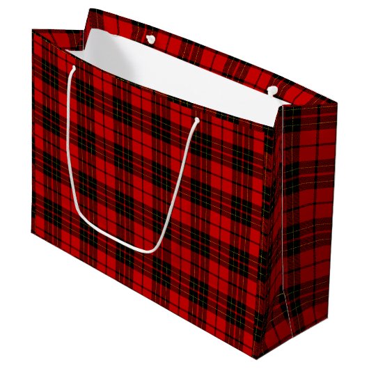 Brodie tartan red black plaid groot cadeauzakje (Voorkant Gekanteld)