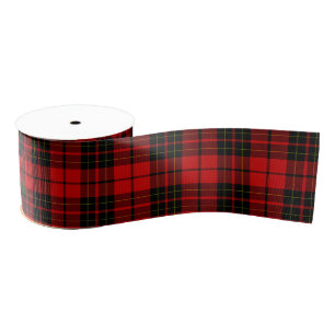 Brodie tartan red black plaid grosgrain lint
