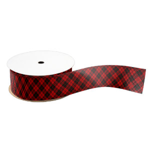 Brodie tartan red black plaid grosgrain lint