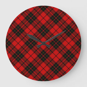 Brodie tartan red black plaid grote klok