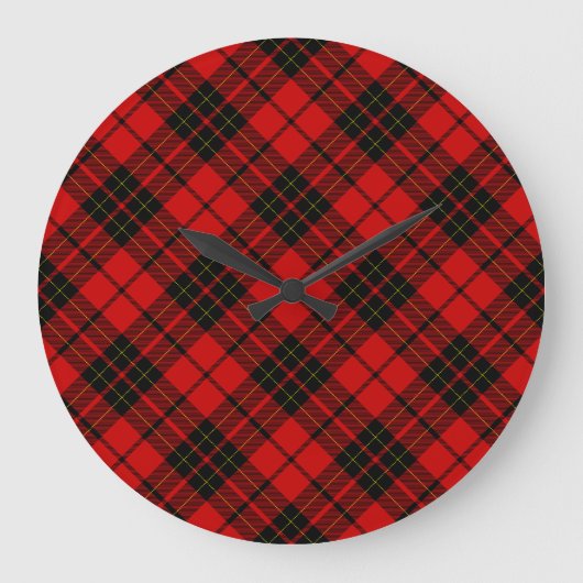 Brodie tartan red black plaid grote klok (Voorkant)