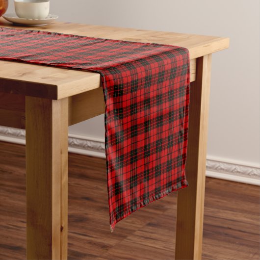 Brodie tartan red black plaid korte tafelloper (Voorbeeld)