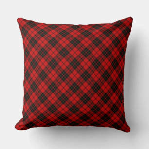 Brodie tartan red black plaid kussen
