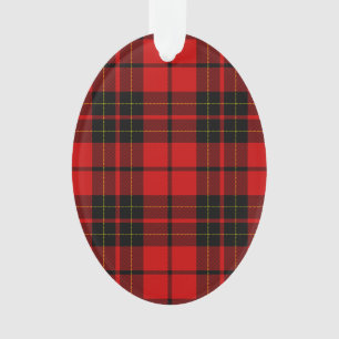 Brodie tartan red black plaid ornament