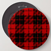 Brodie tartan red black plaid ronde button 6,0 cm (Voorkant /achterkant)