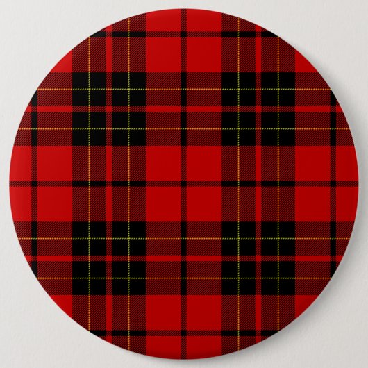 Brodie tartan red black plaid ronde button 6,0 cm (Voorkant)