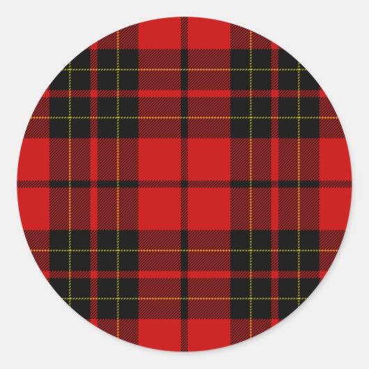 Brodie tartan red black plaid ronde sticker (Voorkant)