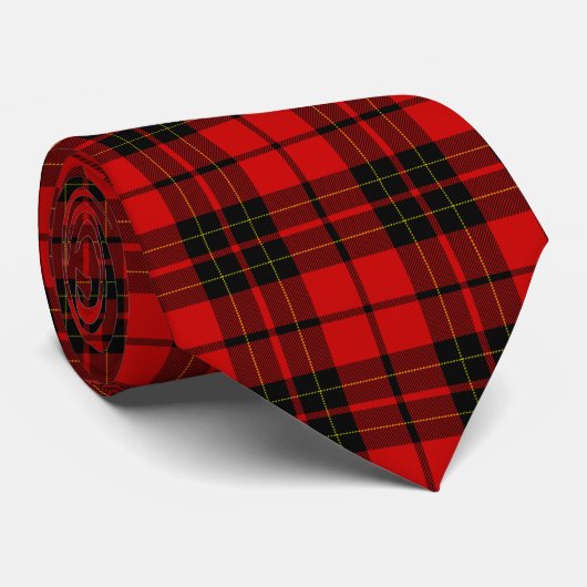 Brodie tartan red black plaid stropdas (Opgerold)