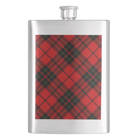 Brodie tartan rood zwart geruit heupfles (Voorkant)