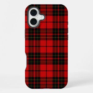 Brodie tartan rood zwart geruit iPhone 16 plus hoesje