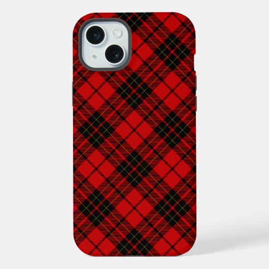 Brodie tartan rood zwart geruit iPhone hoesje (Achterkant)