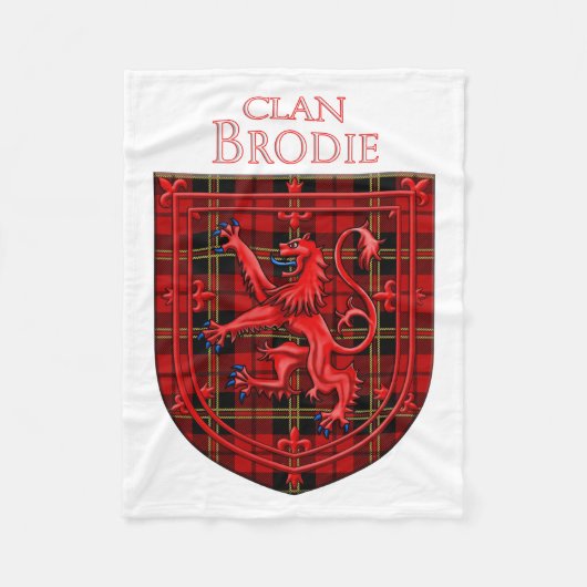 Brodie Tartan Scottish Plaid Lion Rampant Fleece Deken (Voorkant)