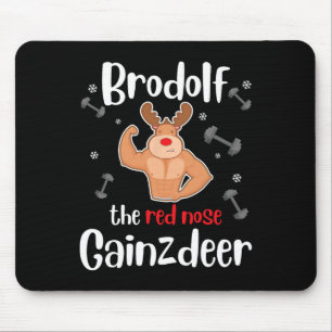 Brodolf De Rode Neus Gainzdeer Heren Gym Kerst  Muismat