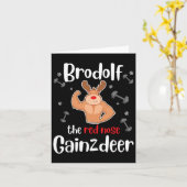 Brodolf De Rode Neus Gainzdeer Mannen Gym Kerst Kaart (Gele Bloem)