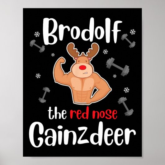 Brodolf De Rode Neus Gainzdeer Mens Kerstmis Poster (Voorkant)