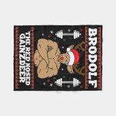 Brodolf Grappig Kerst Buff Rendier Gym Bodybuildin Fleece Deken (Voorkant (Horizontaal))
