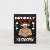 Brodolf Grappige Kerstbuff Reindeer Gym Bodybuil Kaart (Voorkant)